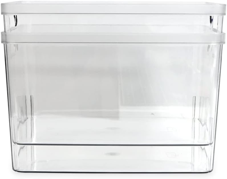 2-Pack Extra-Large Clear Storage Bins (11.5” L x 14” W x 9” H) w/Cutout Handles
