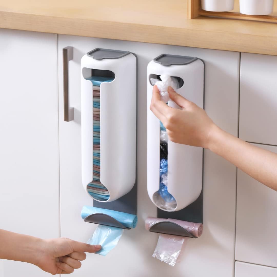 Kitchen Grocery Bags holder Wall Mount Plastic Bags Organizer Kitchen Plastic Grocery Bags Dispenser Old Bags Saver to The Wall or Cabinet