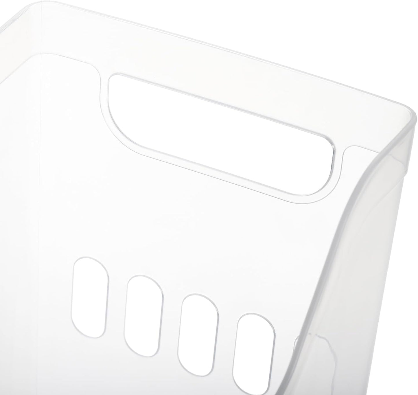 3 Pack Freezer Organizer Bins with Wheels, Clear Plastic Pantry Storage Organizer with Handle