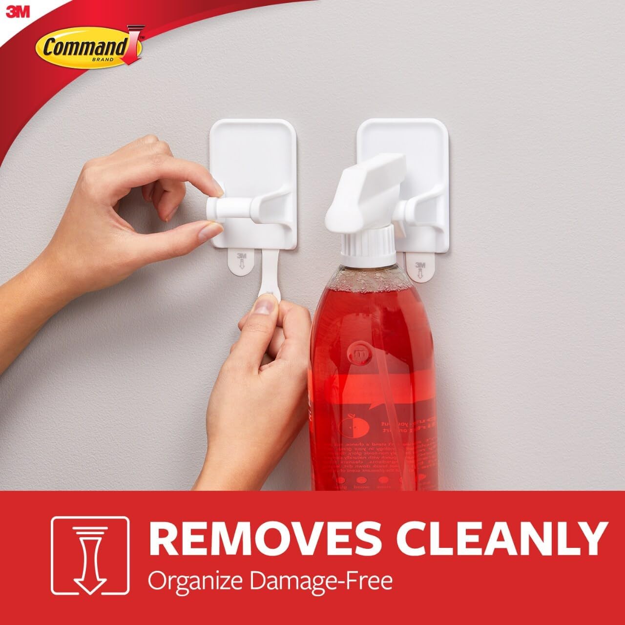 Spray Bottle Hangers, Holds up to 32 fl oz, 2 Hangers with 4 Strips