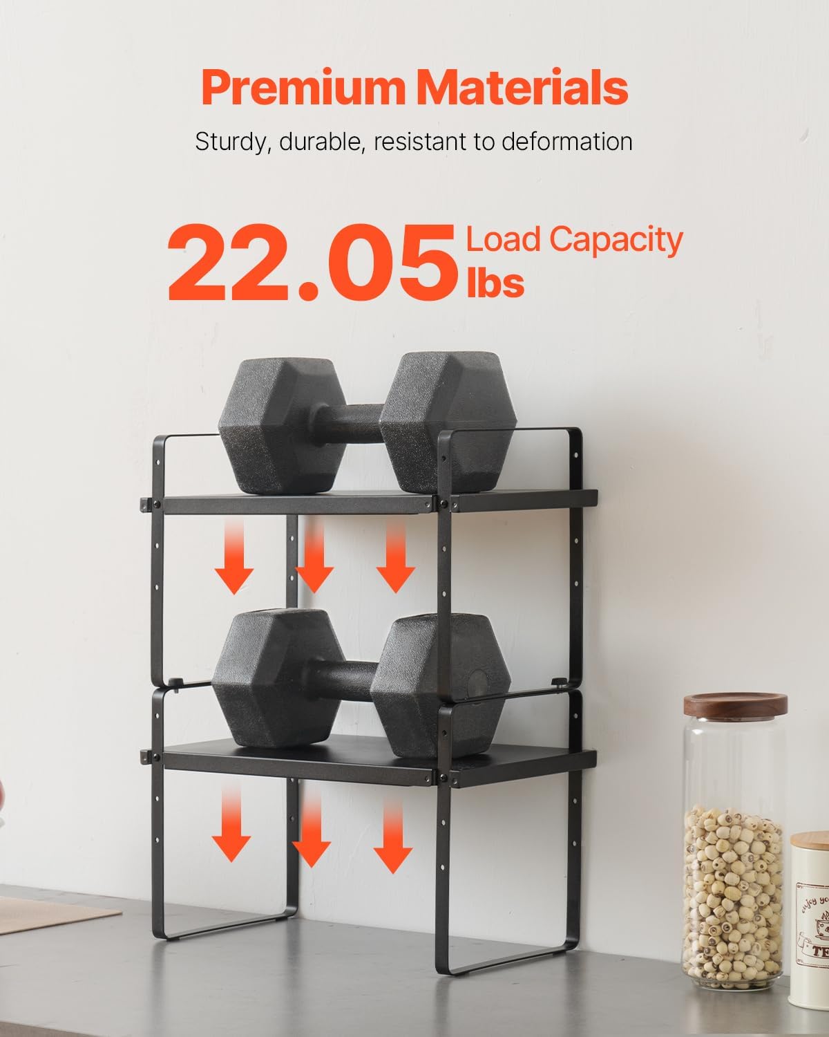 Adjustable Kitchen Cabinet Shelf Organizer, Expandable 2 Tier Cabinet Shelf