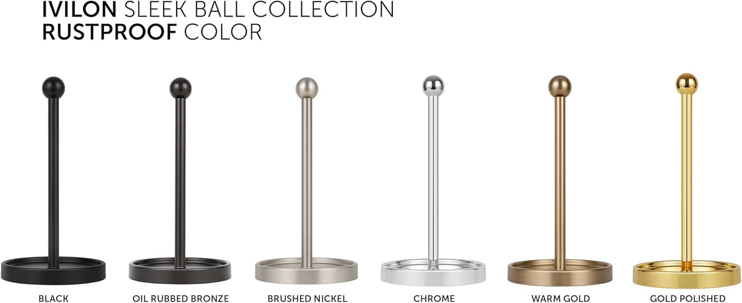 Countertop Paper Towel Holder - Modern Sleek Ball Minimalist Design - Color Oil Rubbed Bronze