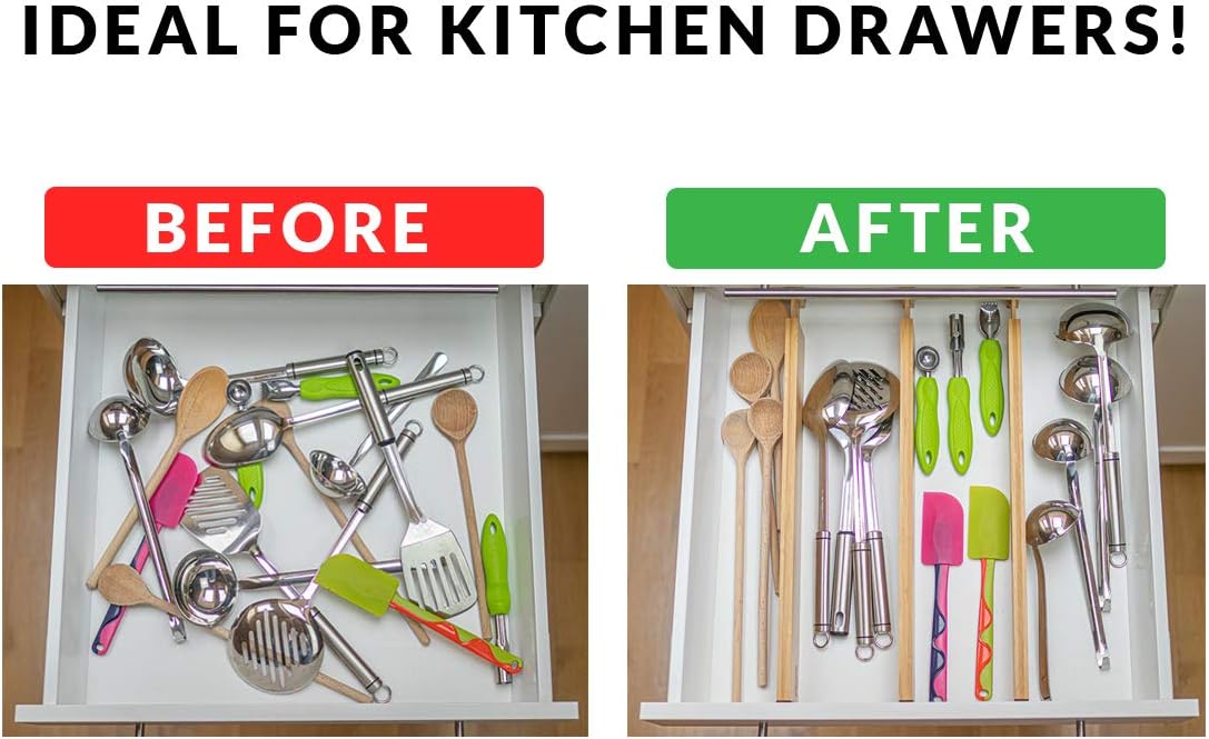 Adjustable Bamboo Drawer Dividers – SMALL SIZE