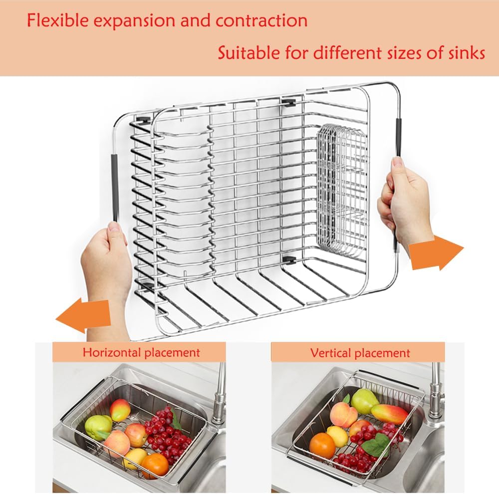 Stainless Steel Dish Drying Rack(15.2"L X 11"W X 5.3"H)