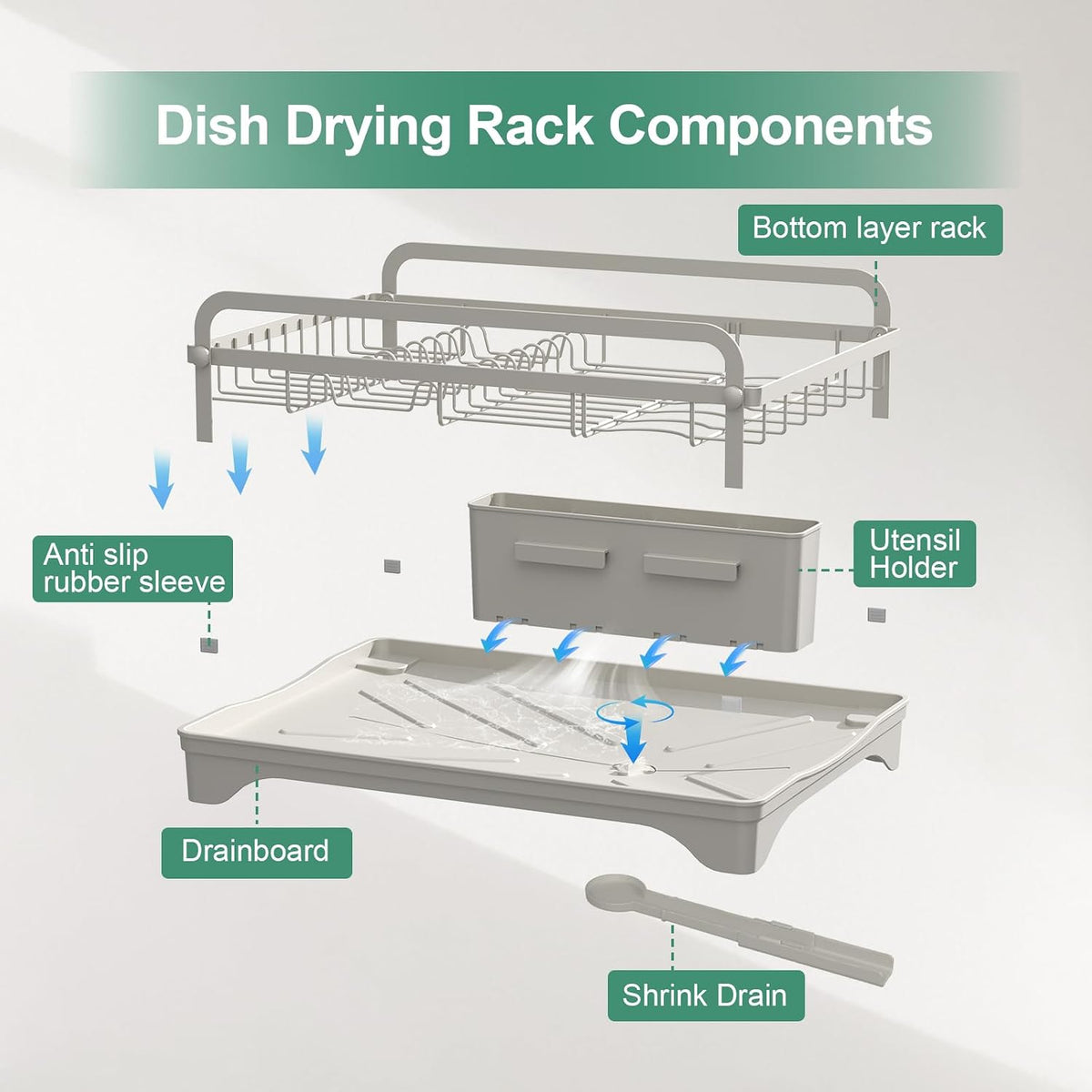 Dish Drying Rack,Dish Racks for Kitchen Counter,Metal Dish D