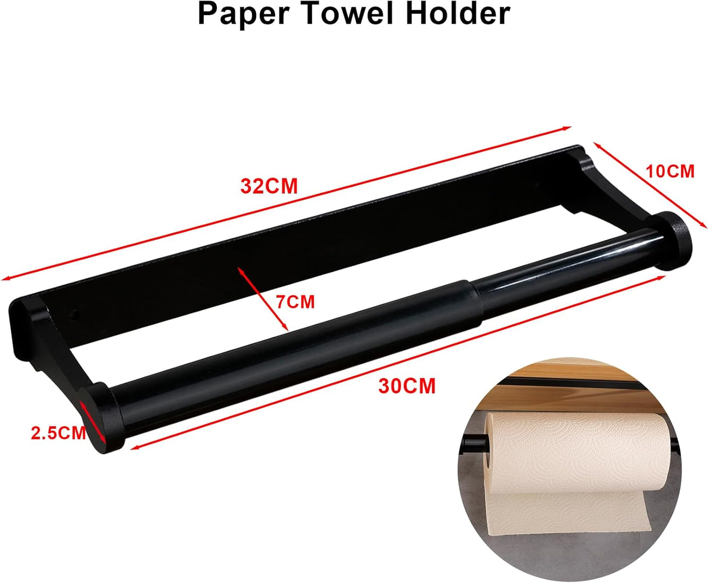 Paper Towel Holder Under Cabinet, Paper Towel Holder, Aluminum Alloy Kitchen Towel Holders