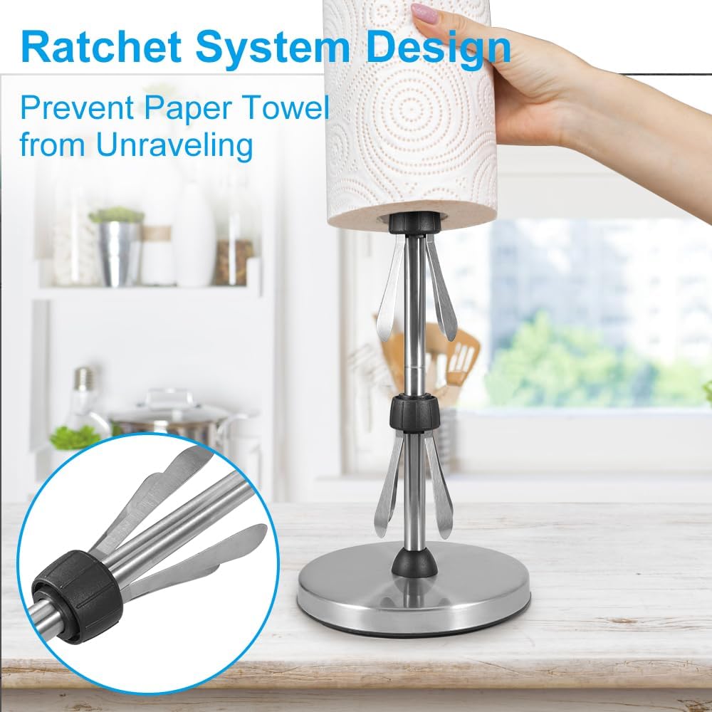 Stainless Steel Paper Towel Holder, Designed for Easy One-Handed Operation