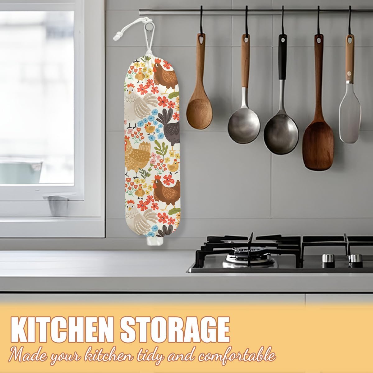 Chicken Plastic Bag Holder, Wall Mount Grocery Bag Holder, Plastic Storage bag