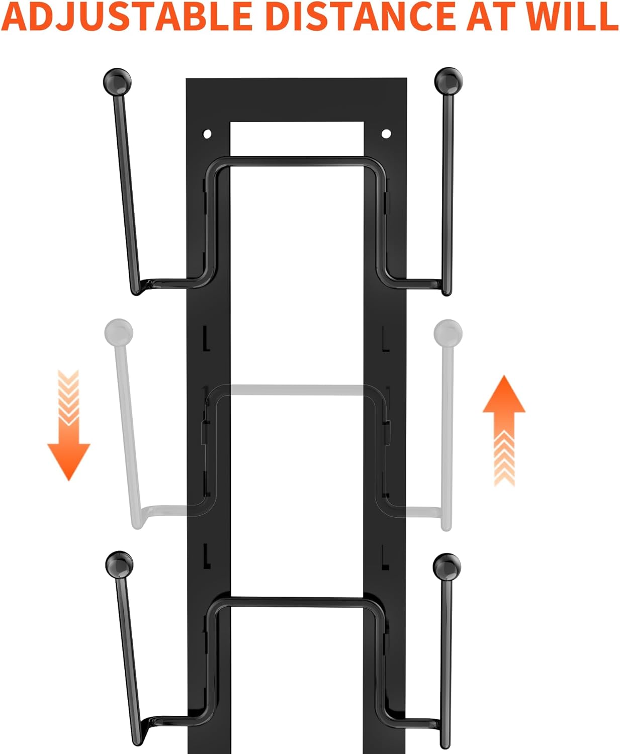 8 Layers of Adjustable Pot Lid Organizer Rack for Cabinet Door/Wall,2Pack Lid Organizer Pots and Pans Holder for Kitchen Storage with No Drilling Adhesive 5.7 W“(Black)