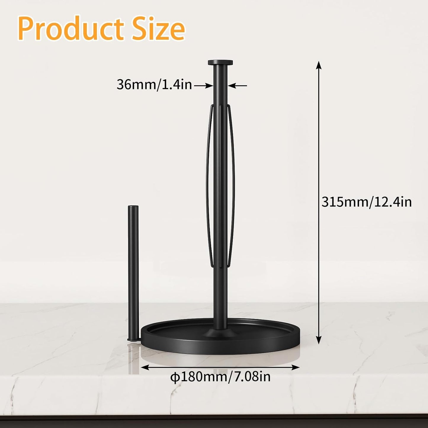 Paper Towel Holder Countertop, Stainless Steel Paper Towel Holder for Kitchen Roll Dispenser