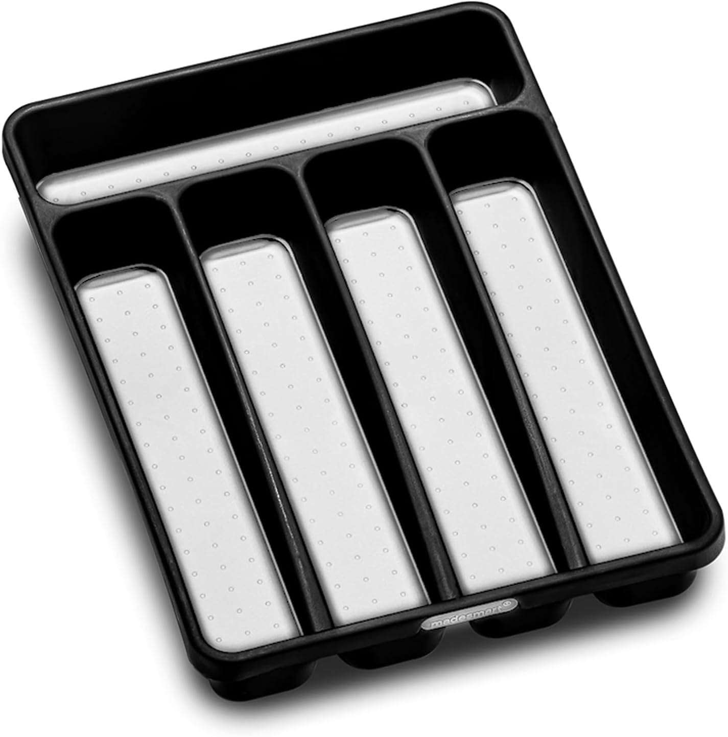 Small Silverware Tray, 5 Compartment Flatware Organizer for Forks, Knives & Spoons, Non Slip