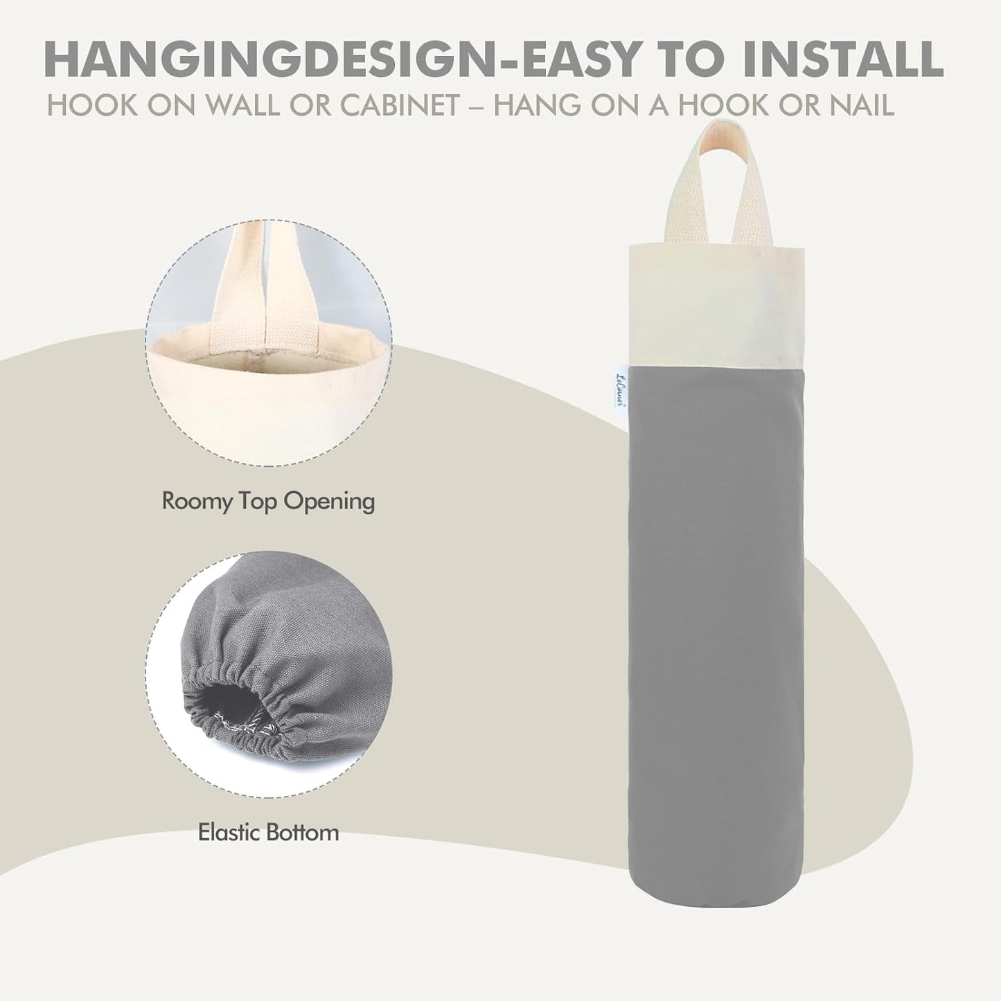 Plastic Bag Holder, Wall Mount Grocery Bag Holder for Plastic Bags Storage