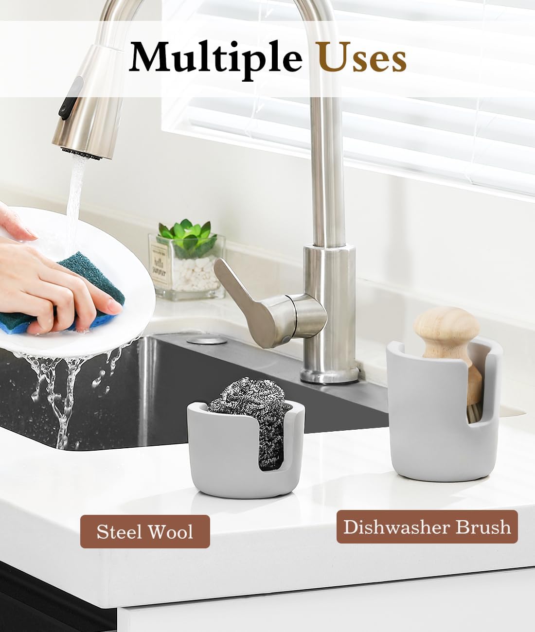 Diatomite Sponge Holder for Kitchen Sink, Fast Drying Stone Sponge Holder