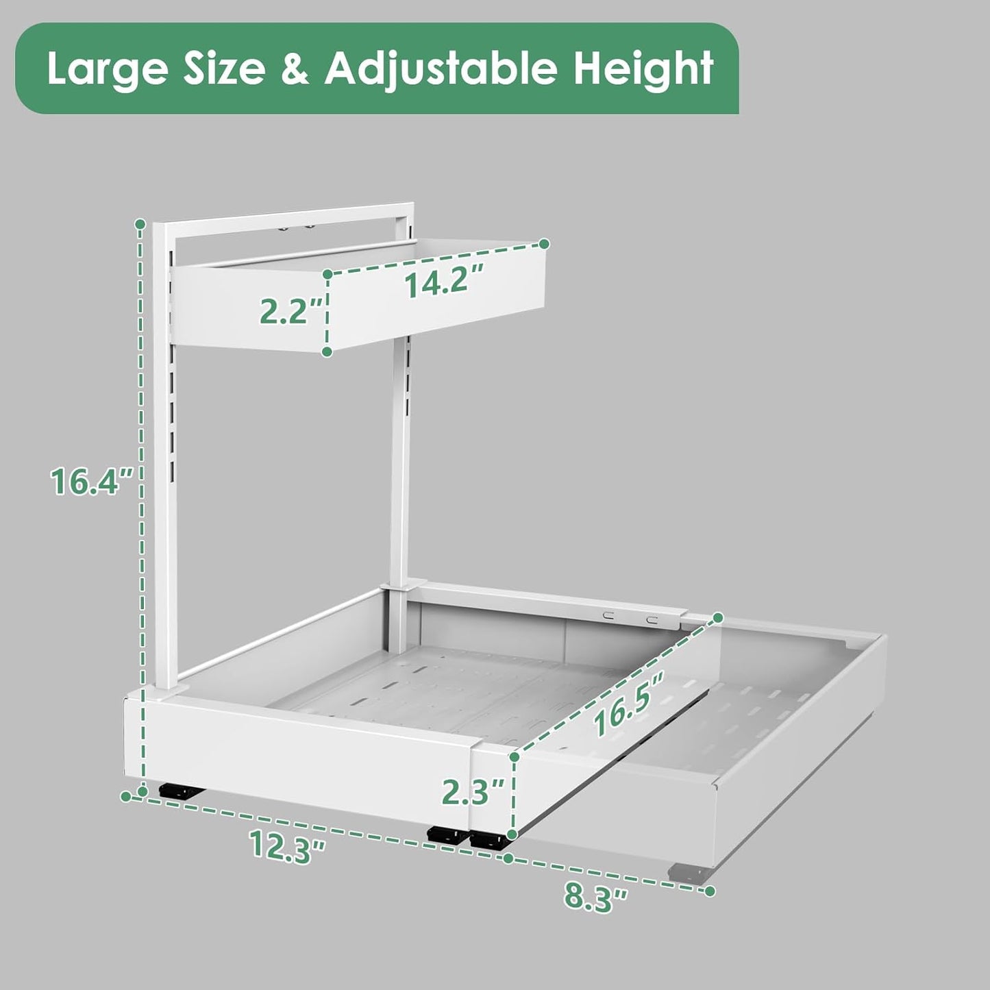 Expandable Under Sink Organizers and Storage, 2 Tier Under Cabinet Organizer