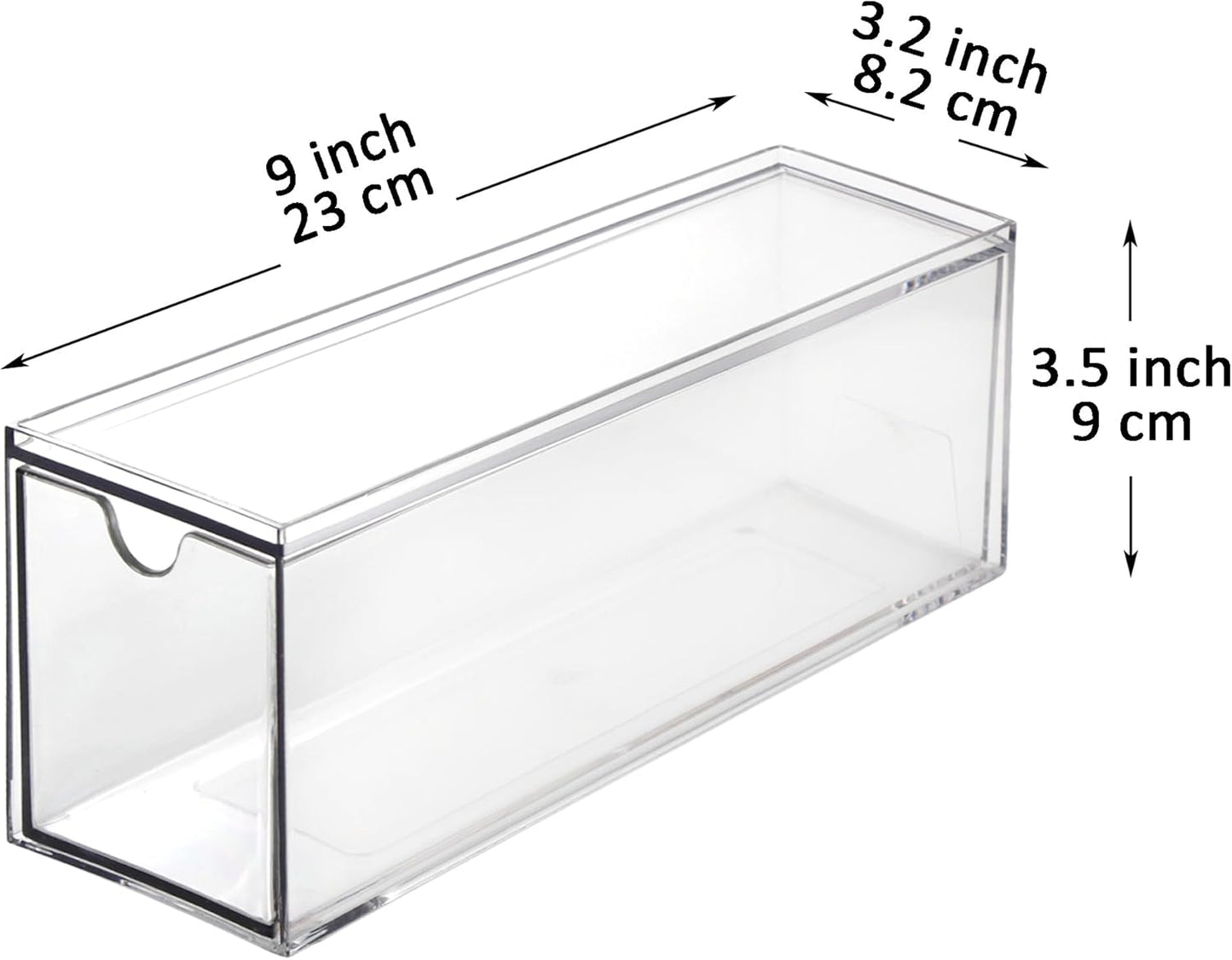 3 Drawers Plastic Kitchen Pantry Stackable Storage Organizer, Plastic Tea Packet Organizers