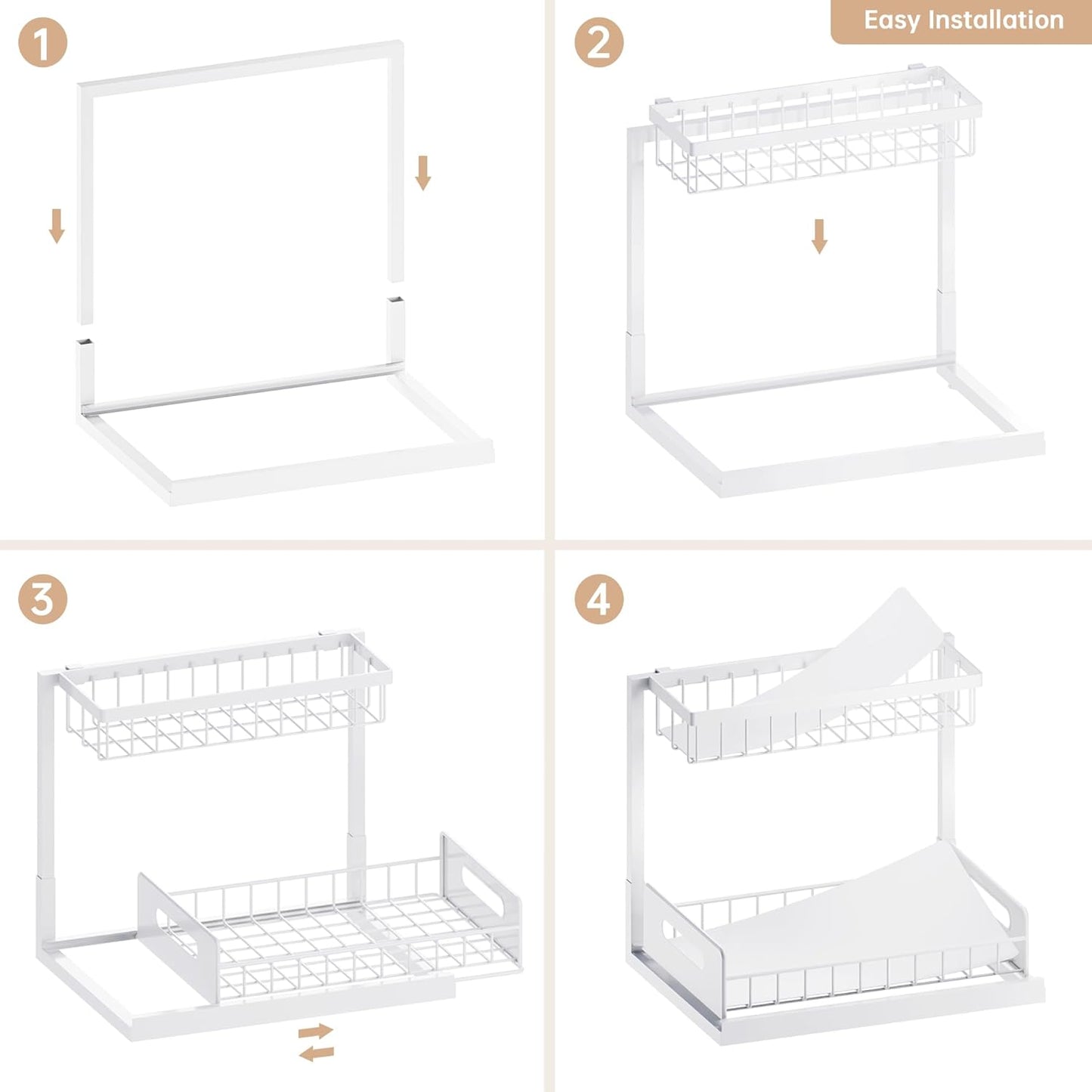 Under Sink Organizer and Storage, Slide Out Cabinet Organizer