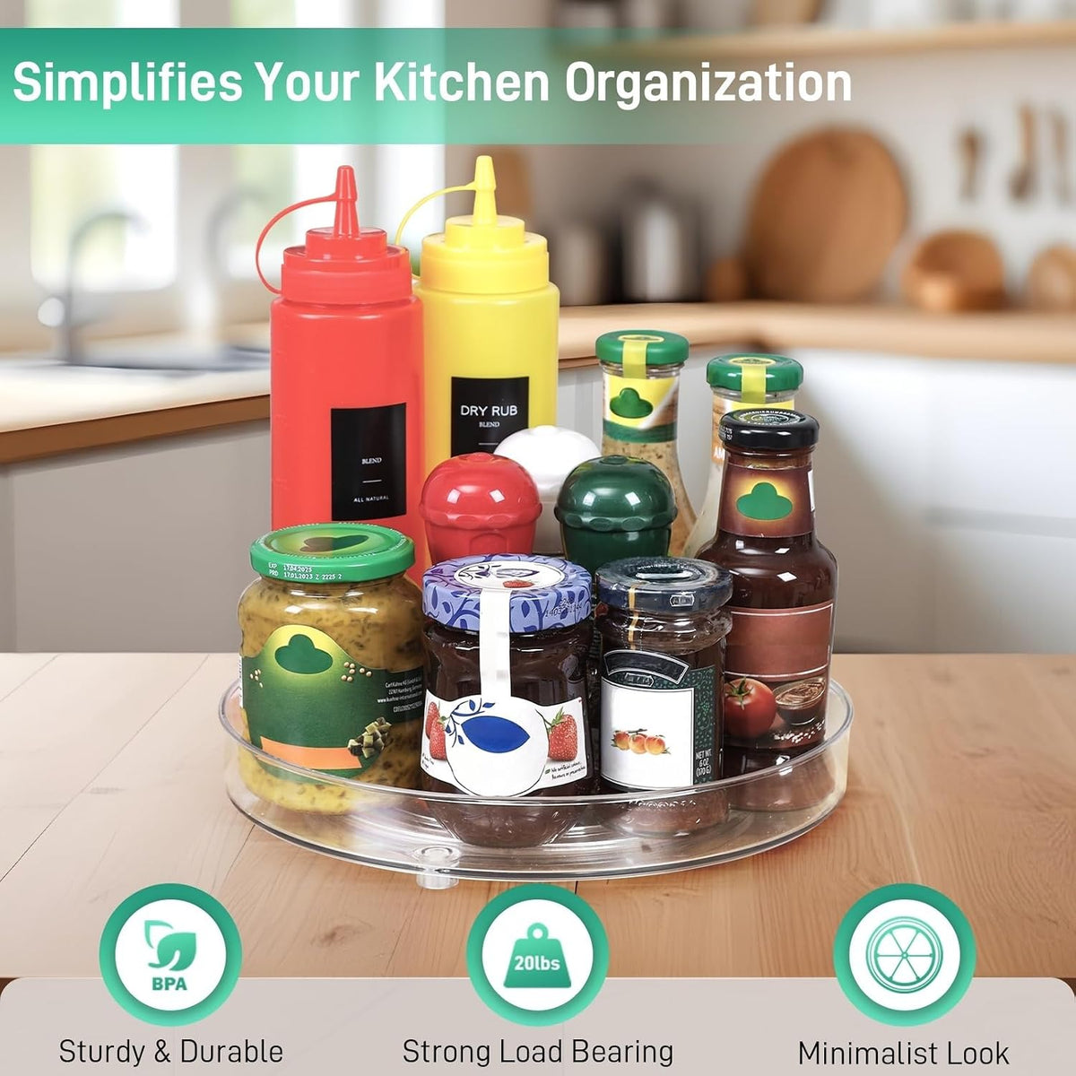 Optish 4 Pack Lazy Susan Organizer