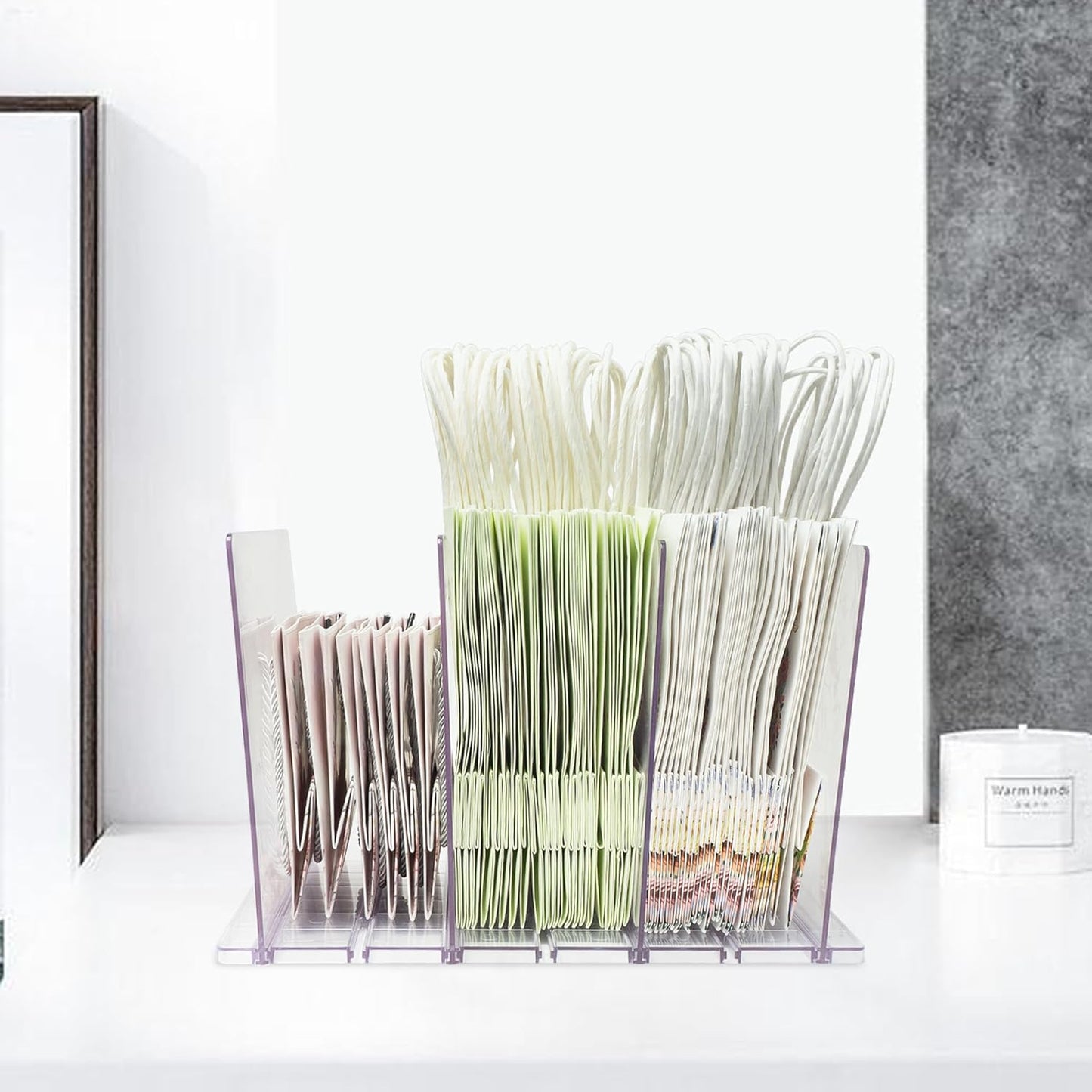 Gift Bag Storage Organizer, Acrylic Clear Shopping Bag Organizer