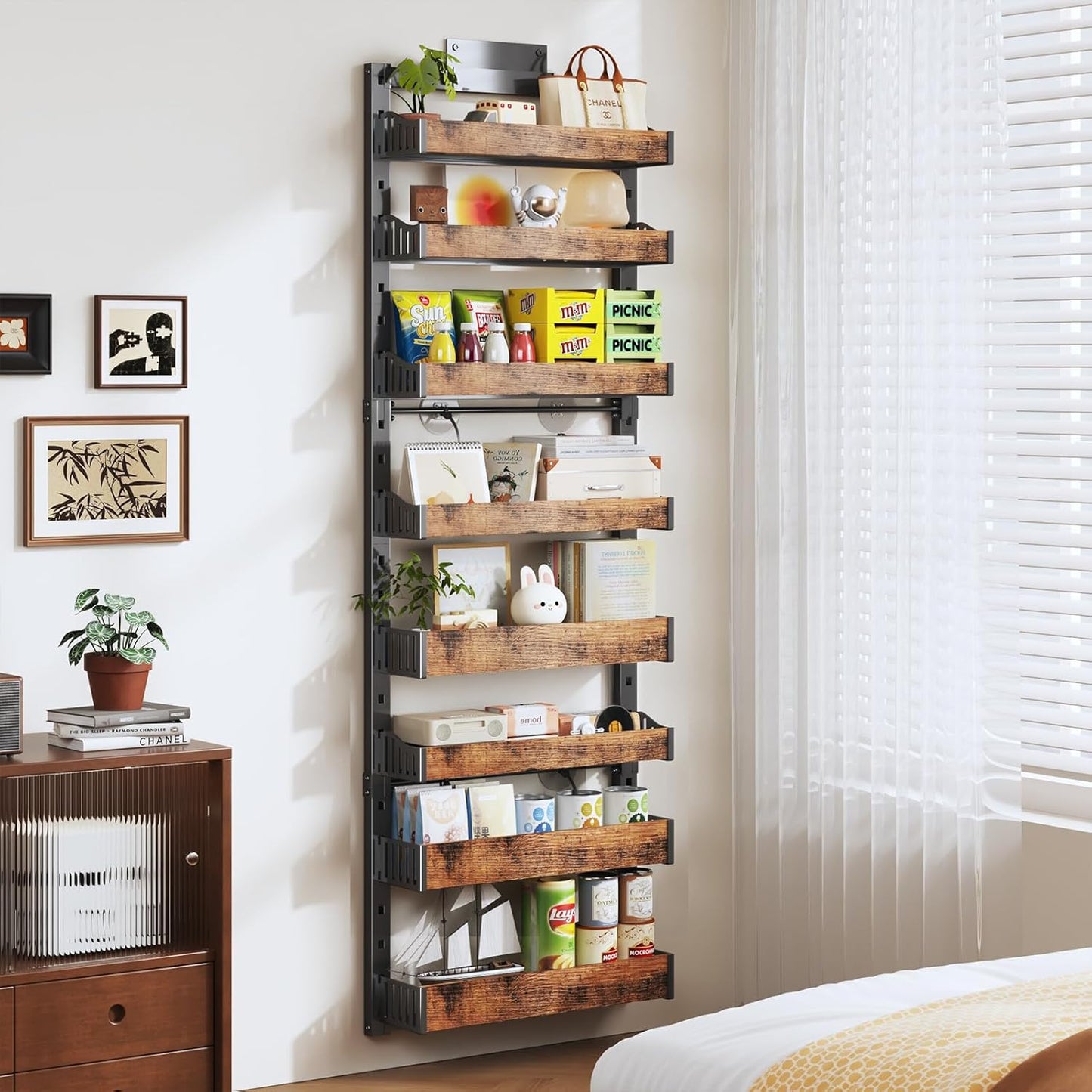 8-Tier Over The Door Pantry Organizer, Heavy-Duty Metal Wall Mount or Hanging Spice Rack