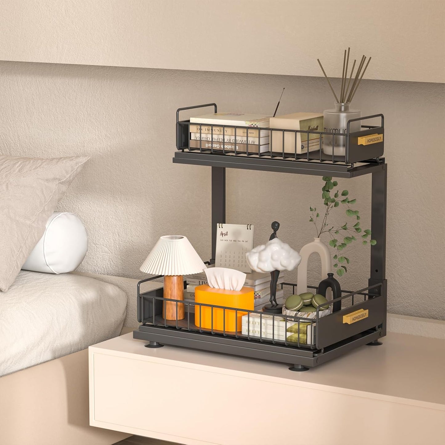 Under Sink Organizer Kitchen, 2 Tier Under Sink Organizers and Storage