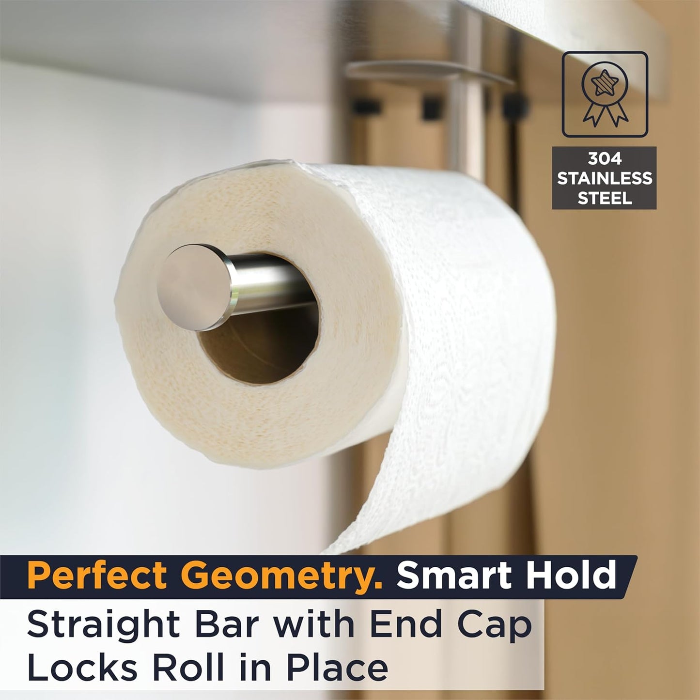 Pro Paper Towel Holder – Under Cabinet, Wall Mount, or Countertop – Rust-Resistant Stainless Steel