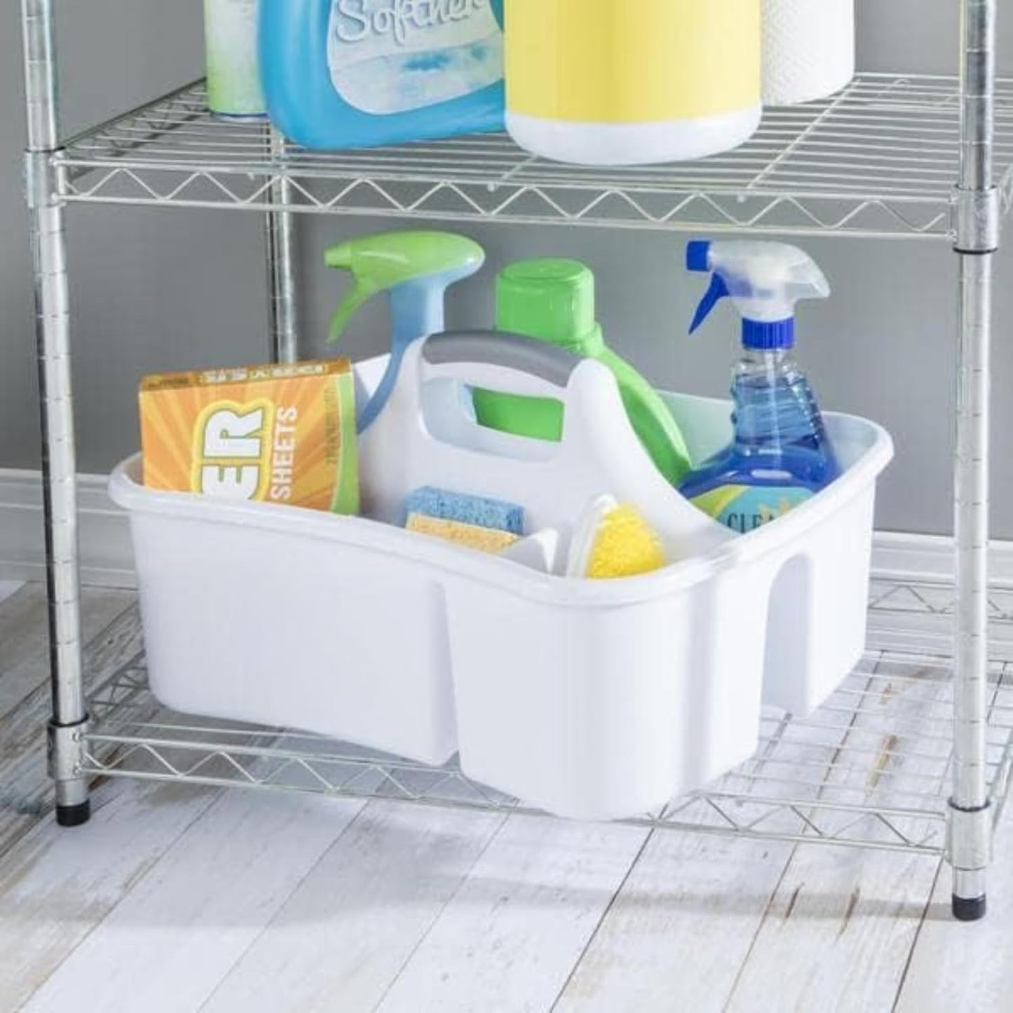 Extra Large 5 Gal Divided Cleaning Caddy Organizer with Handle