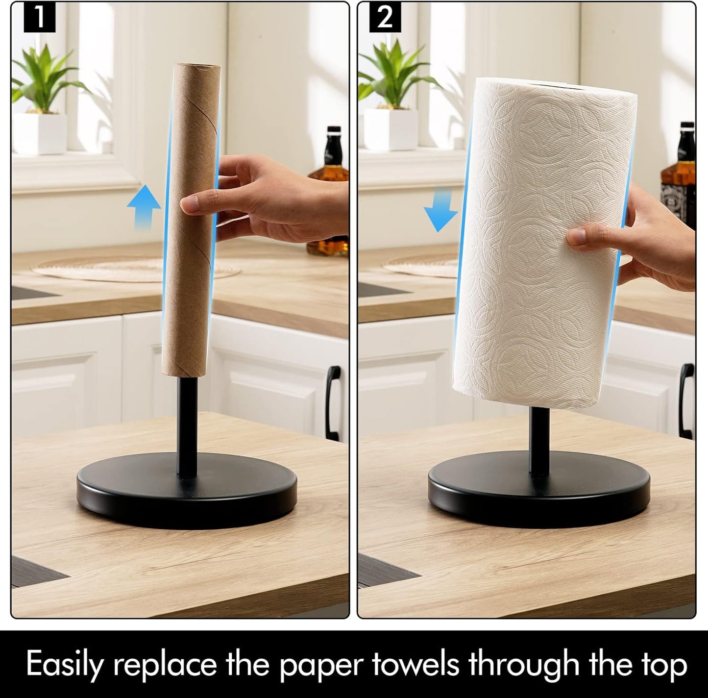 Matte Black Paper Towel Holder Countertop