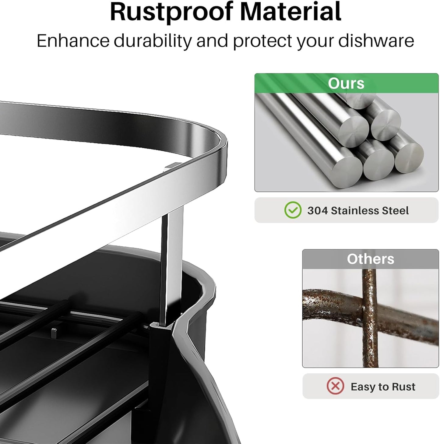 Dish Drying Rack, Expandable Dish Rack for Kitchen Counter