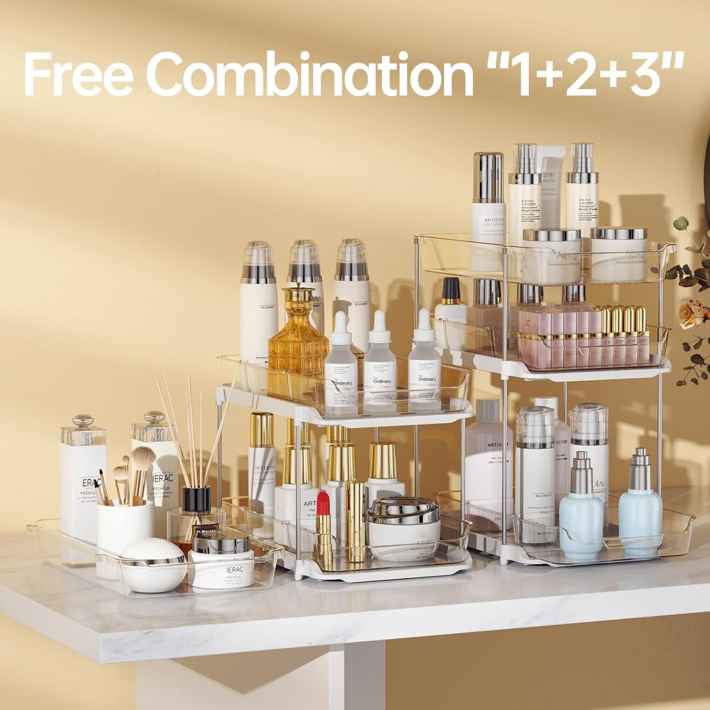 2 Sets of 3-Tier Bathroom Under Sink Organizers and Storage