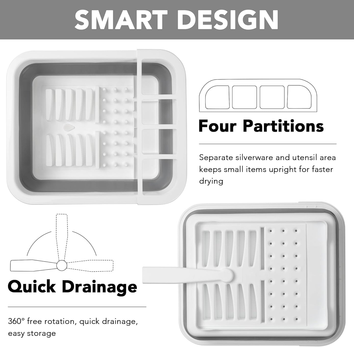 Collapsible Dish Drying Rack, Pop Up Dinnerware Drainer