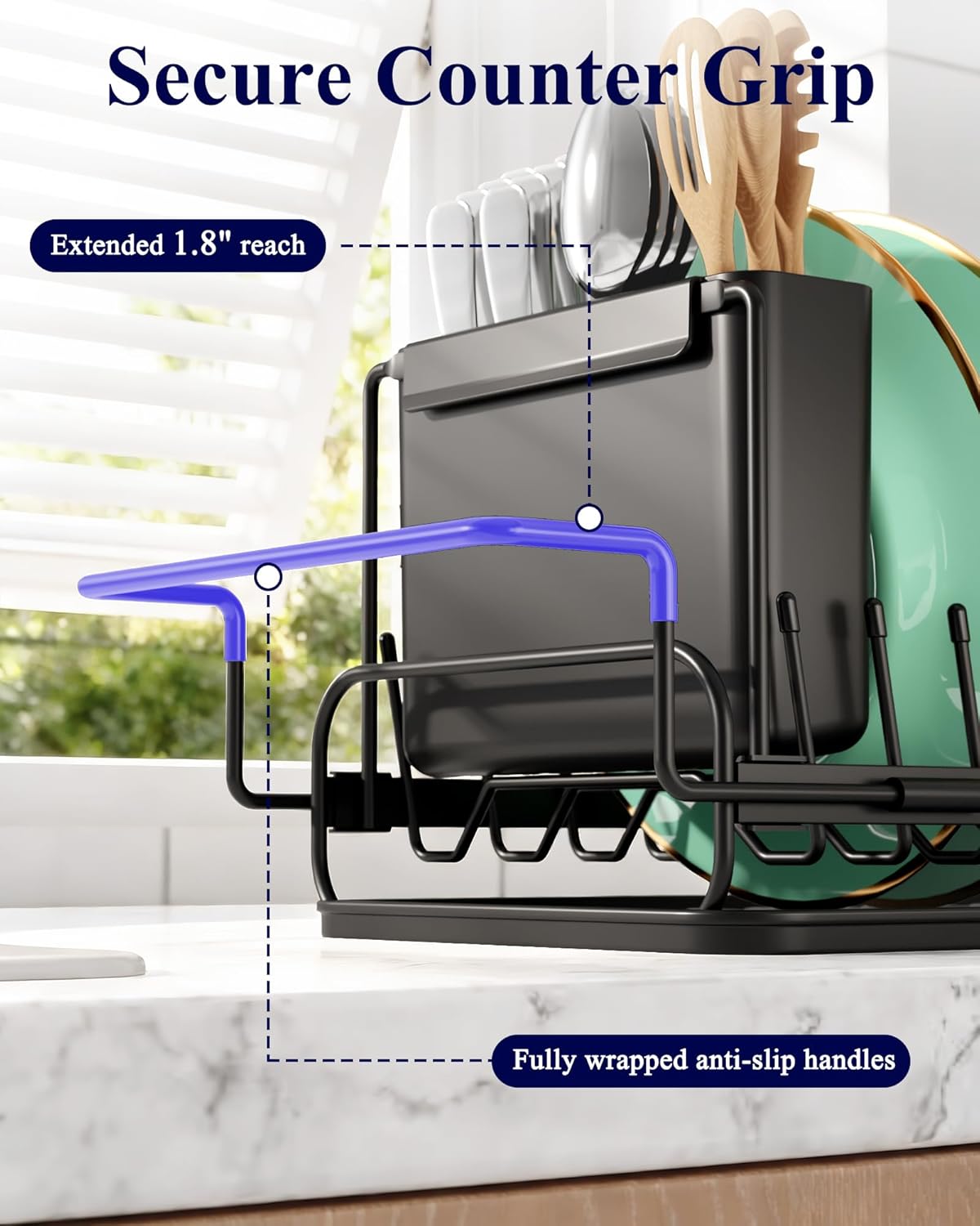 Dish Drying Rack - Expandable Dish Rack for Kitchen Counter, Over Sink Or in Sink