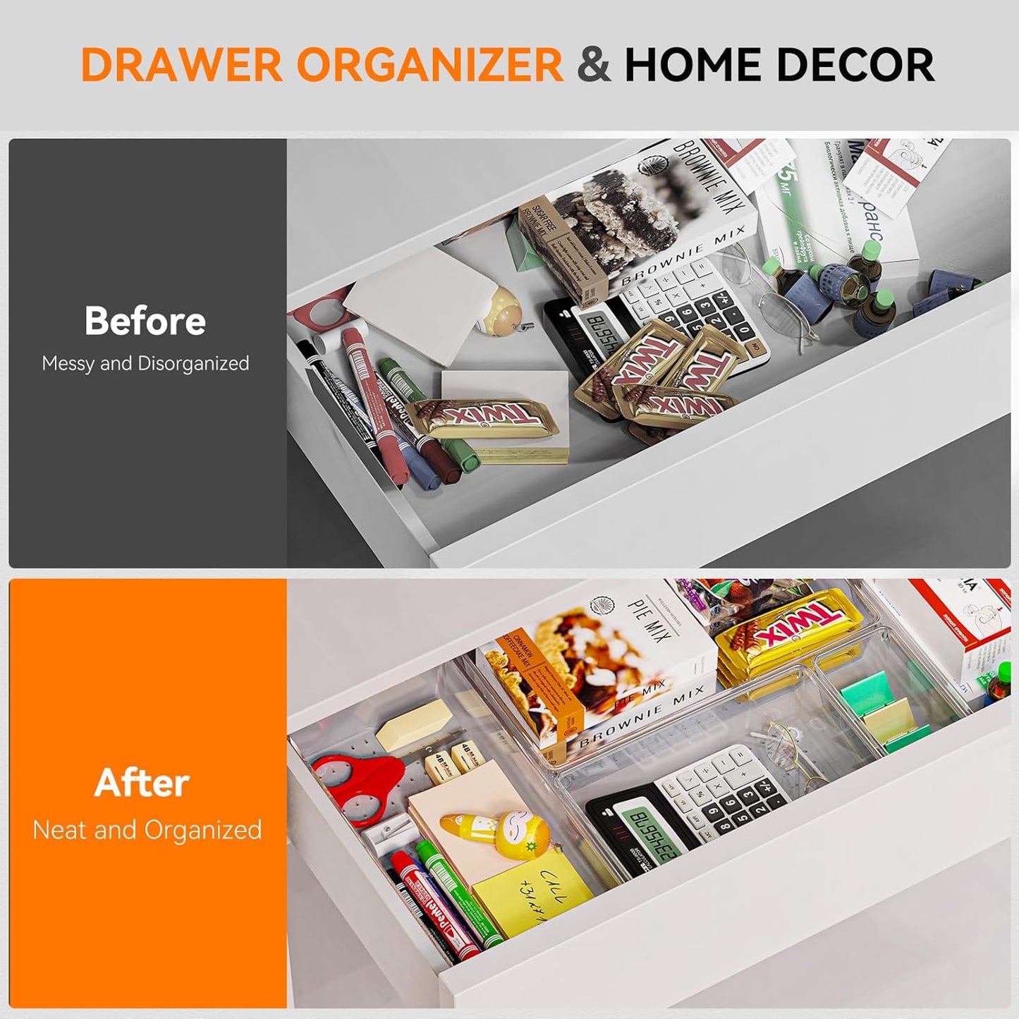 8 Pack Drawer Organizer for Kitchen Gadgets