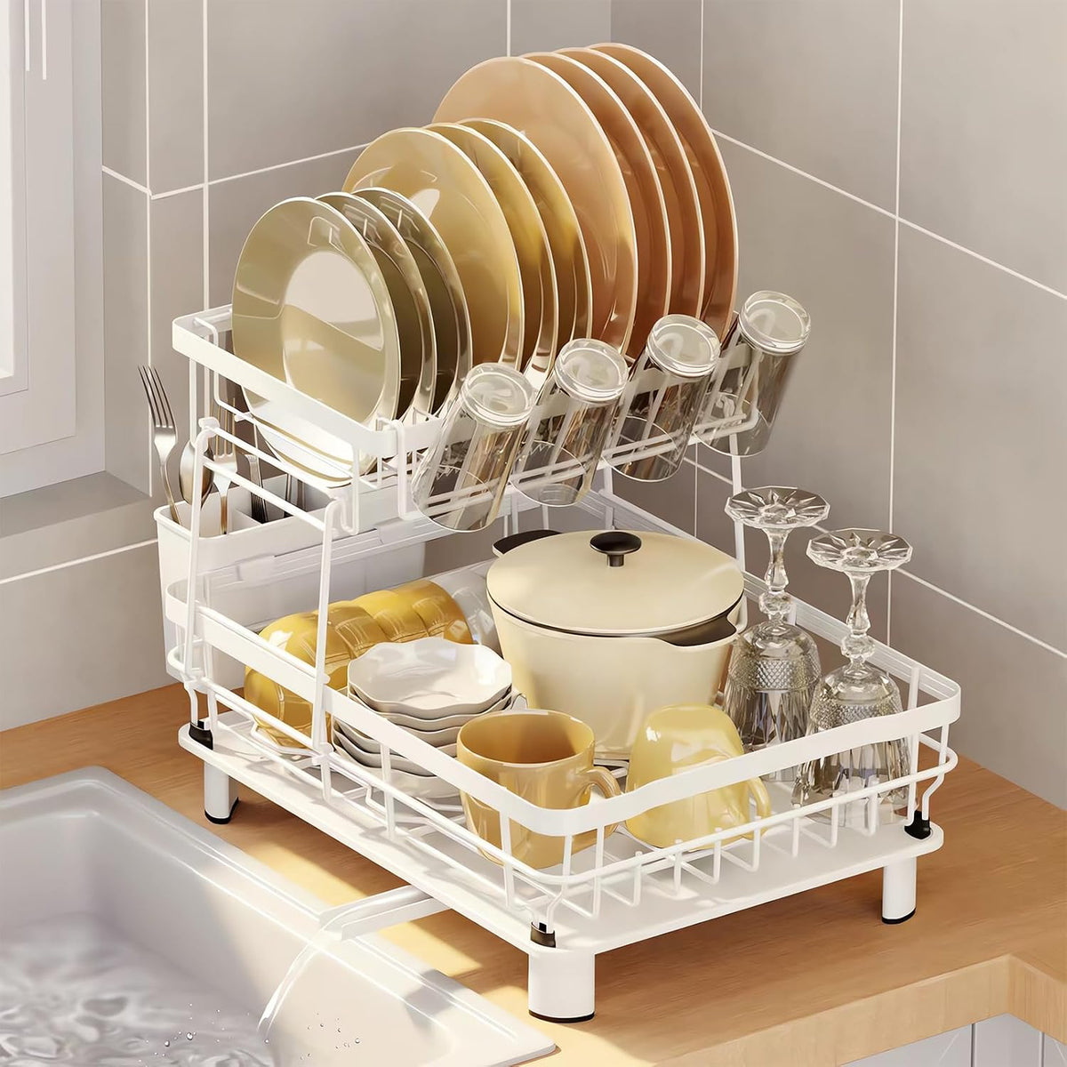 Small 2 Tier Dish Drying Rack