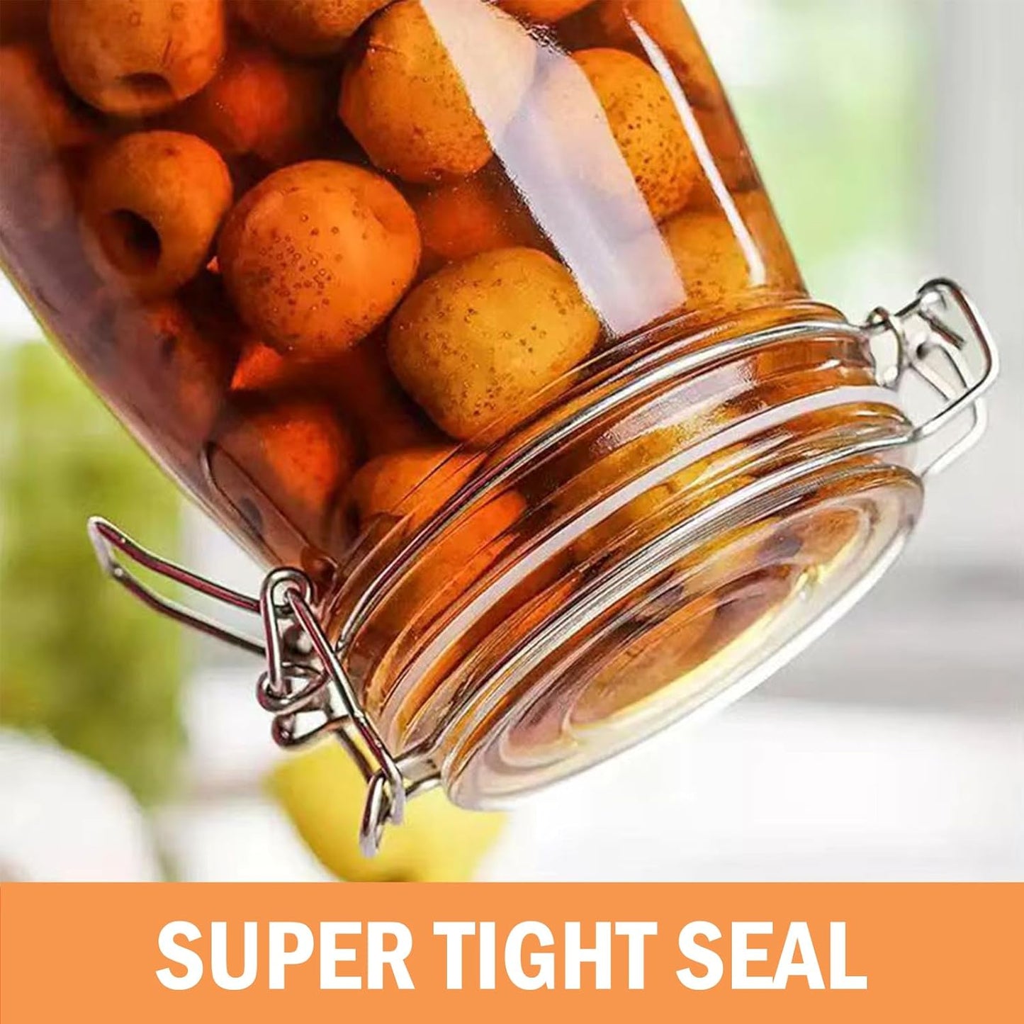 7 Pack Rubber Seals for Glass Jars, Airtight Silicone Jar Gaskets