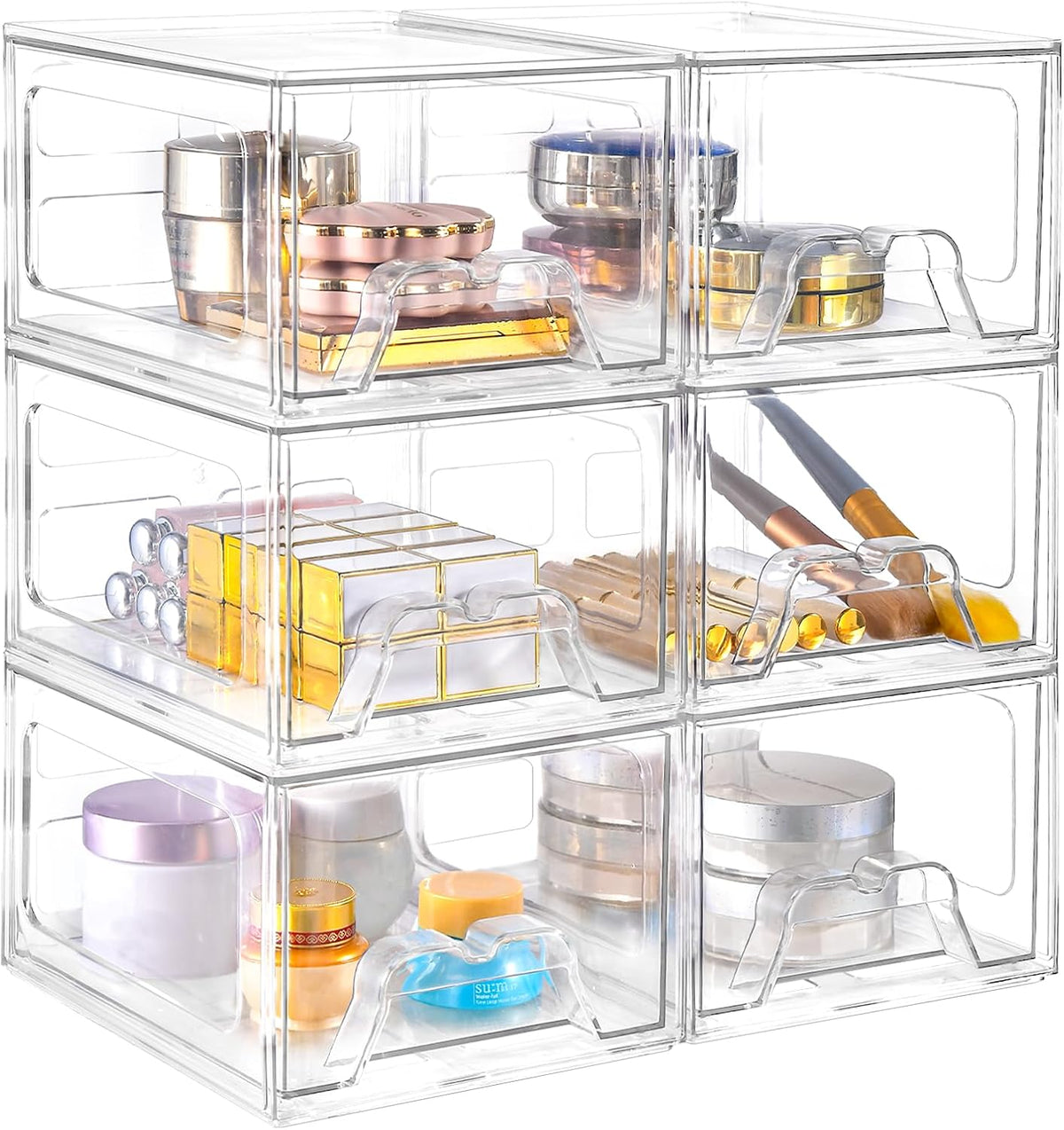 4 Pack Stackable Storage Drawers
