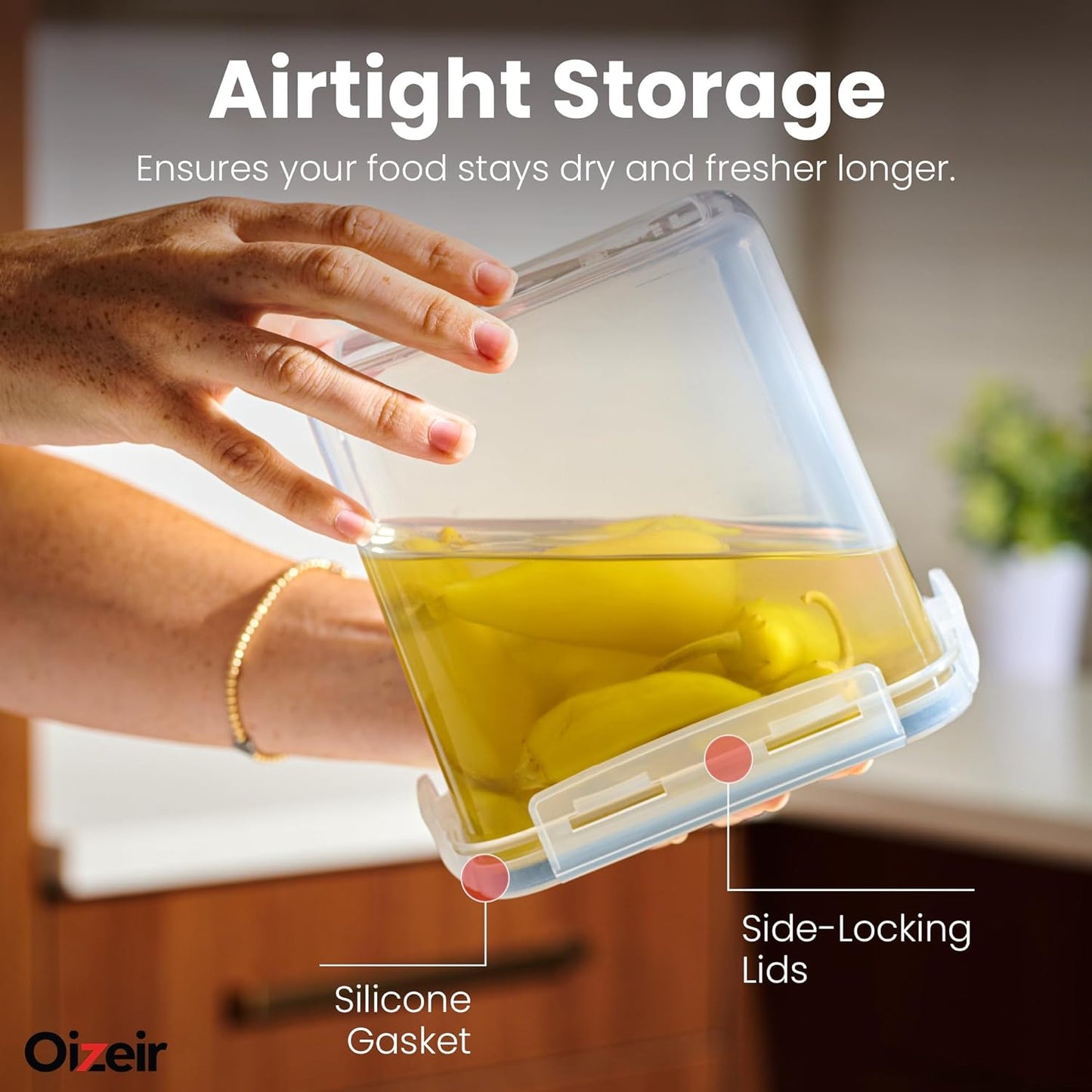 Airtight Food Storage Containers Set - Air Tight Pantry Storage Containers with Lids