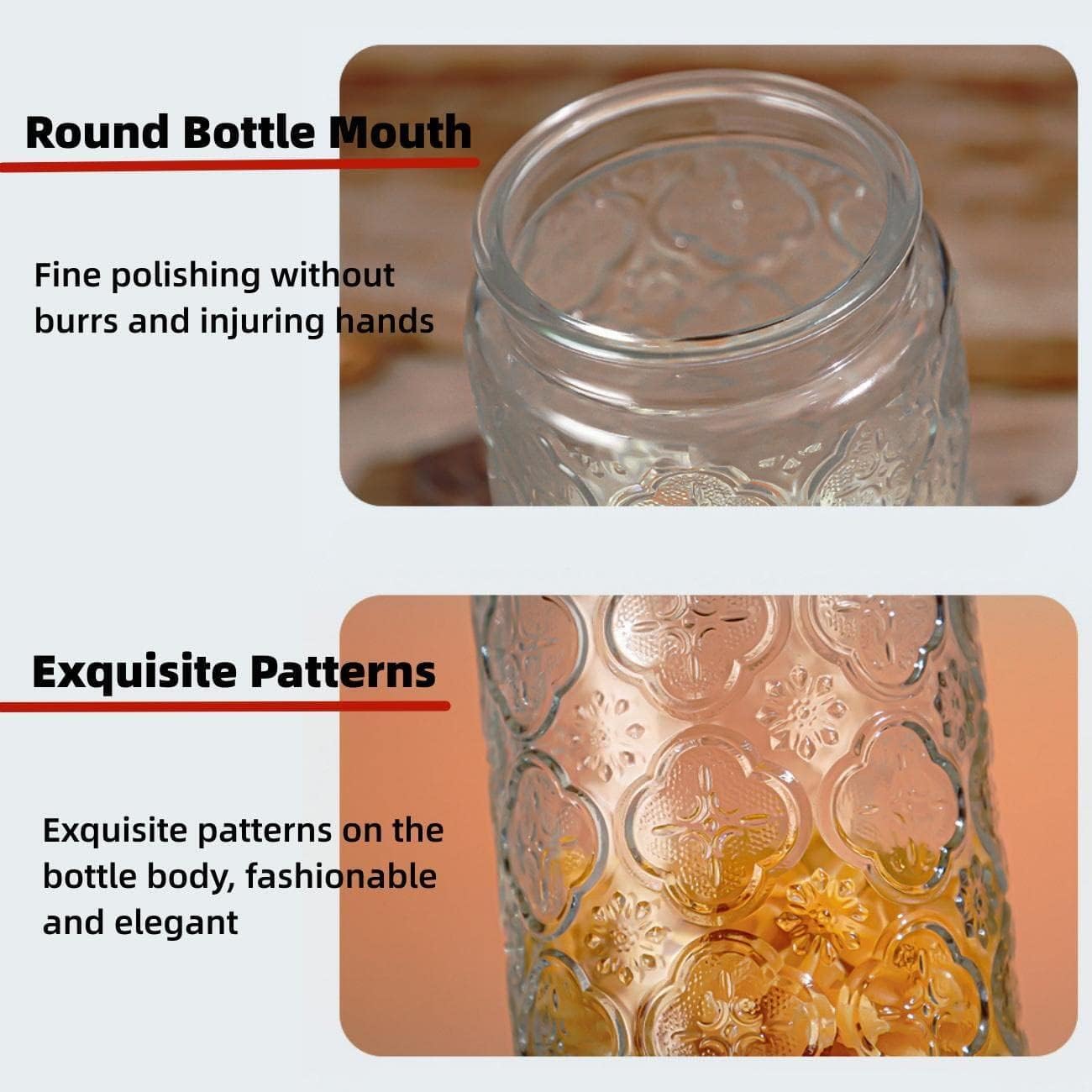 Glass Jar with Airtight Bamboo Lid, 35oz Vintage Glass Kitchen Storage Counter Sealed Jar