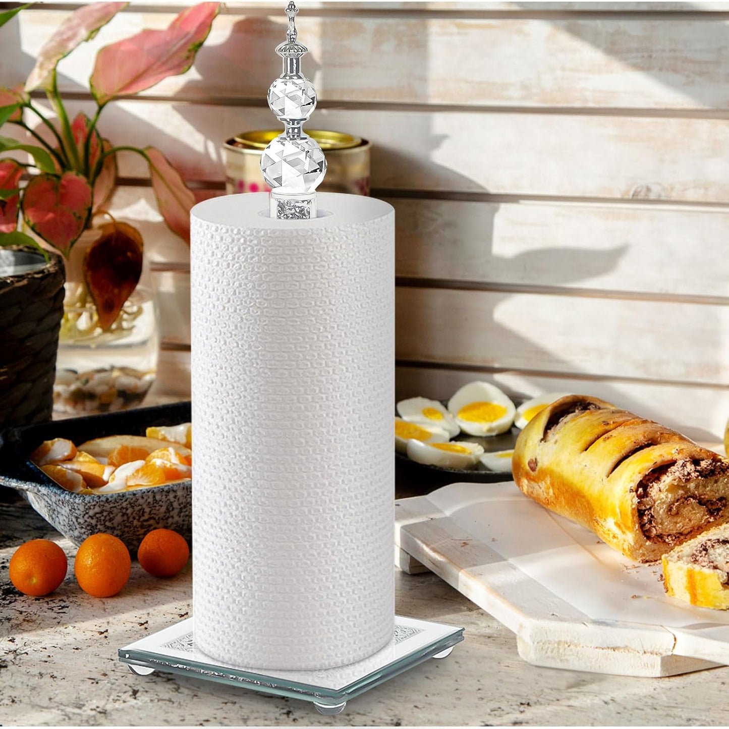 Crystal Paper Towel Holder, Bling Silver Paper Towel Roll Holder
