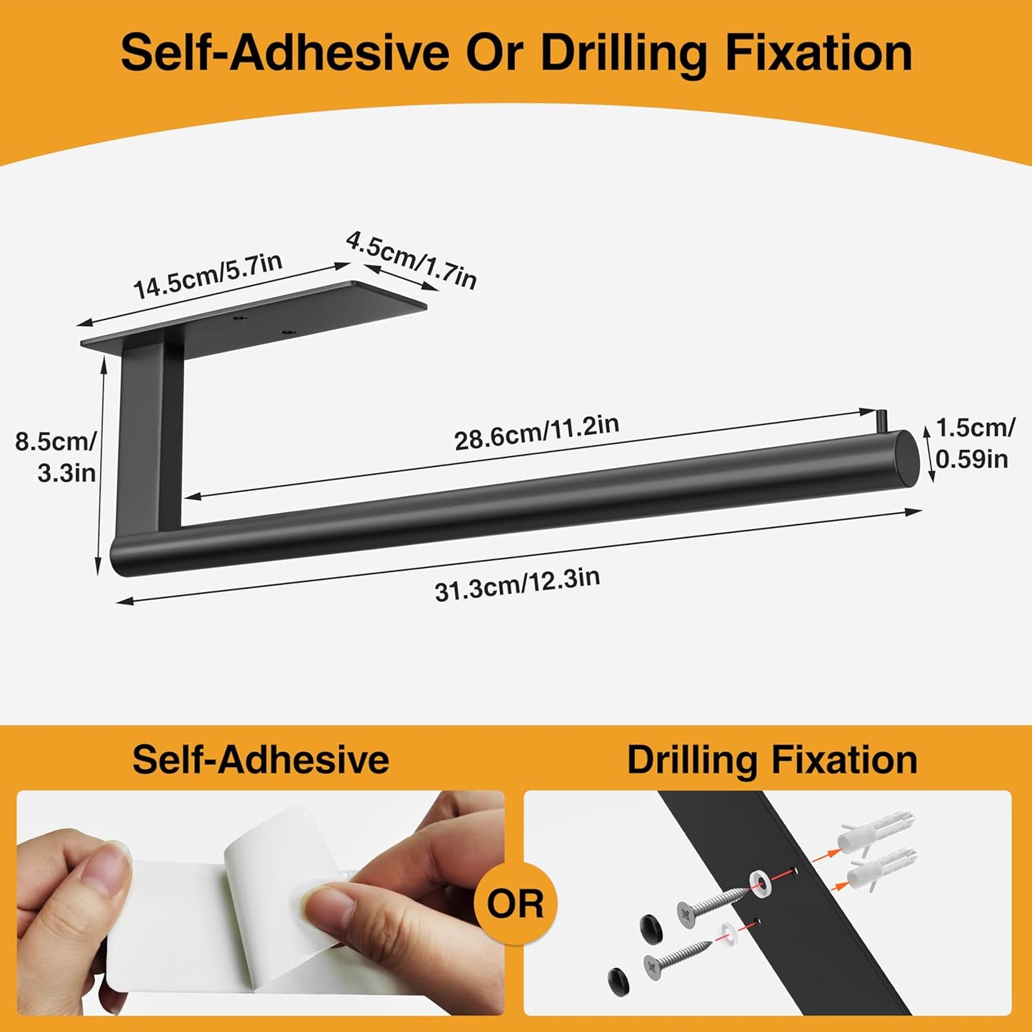 Paper Towel Holder Under Cabinet: Self-Adhesive or Drilling Paper Towel Dispenser