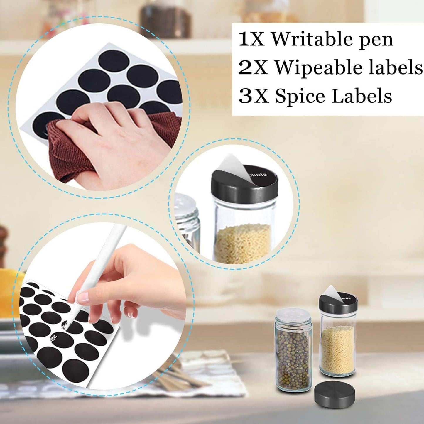 Rotating Spice Rack, Spice Rack Organizer for Cabinet, Spice Rack with Jars(20-Jar)