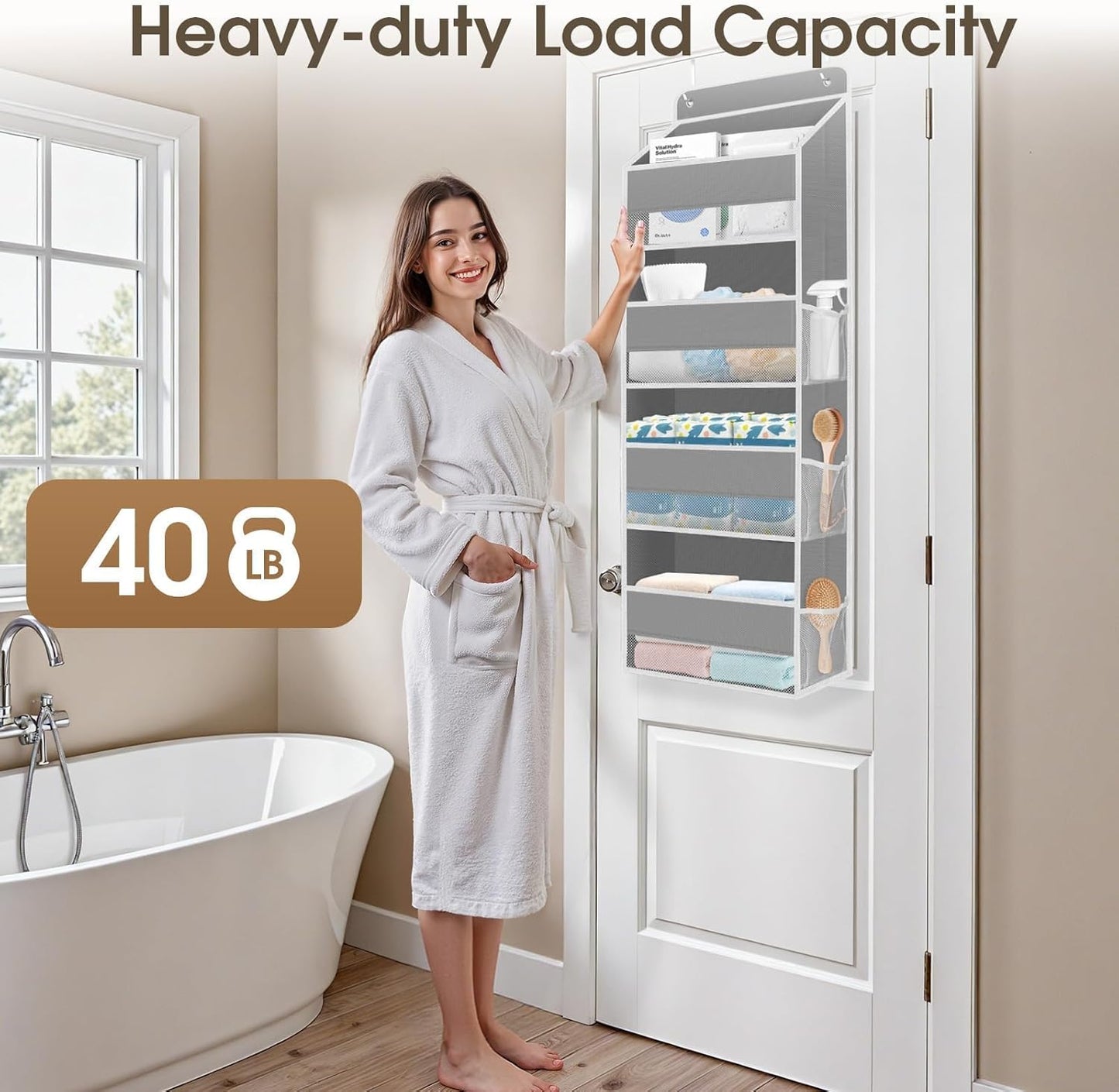 1 Pack Over The Door Organizer, Hanging Storage Organizer with Clear Window