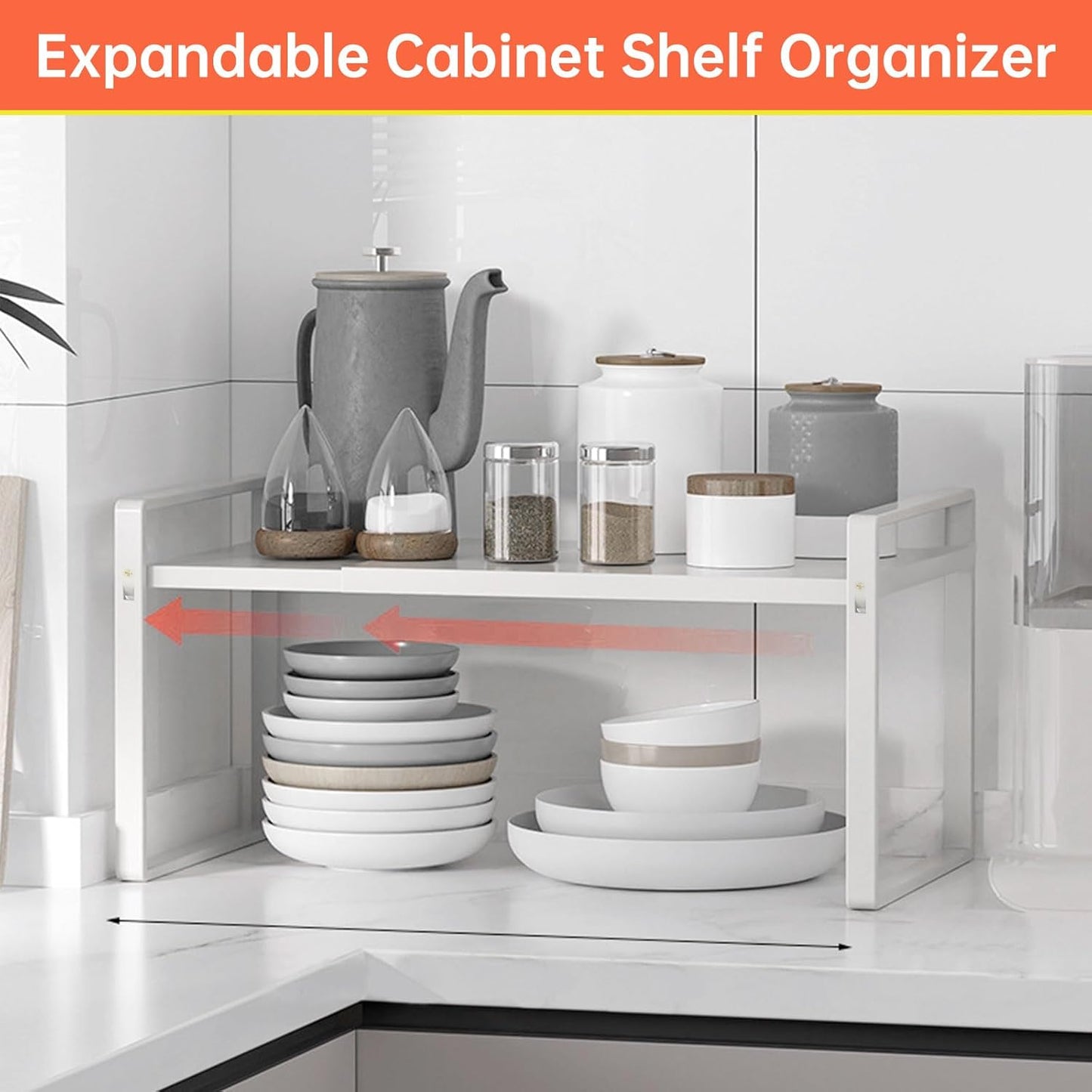 Expandable Cabinet Shelf Organizer Rack 9 inch