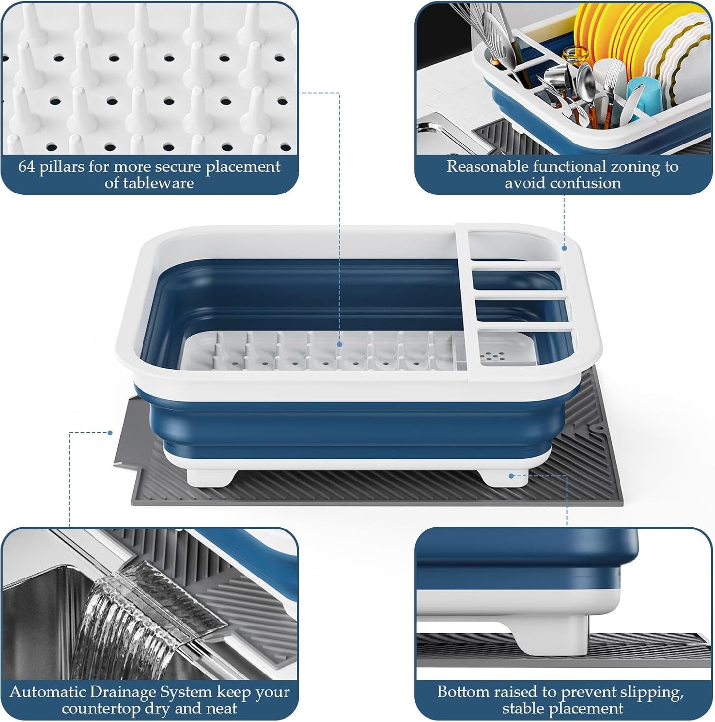 Dish Rack,Drying Rack Kitchen, Dish Racks for Kitchen Counter