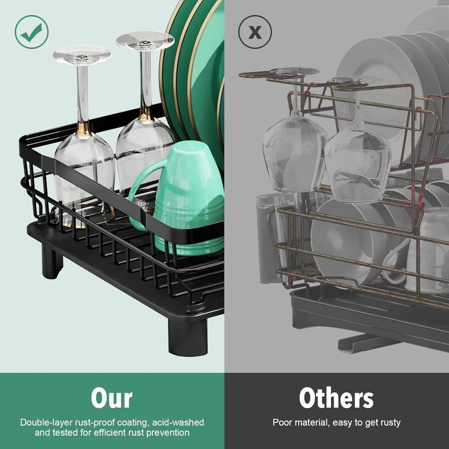 Dish Drying Rack, Dish Rack, Stainless Steel Dish Racks for Kitchen Counter