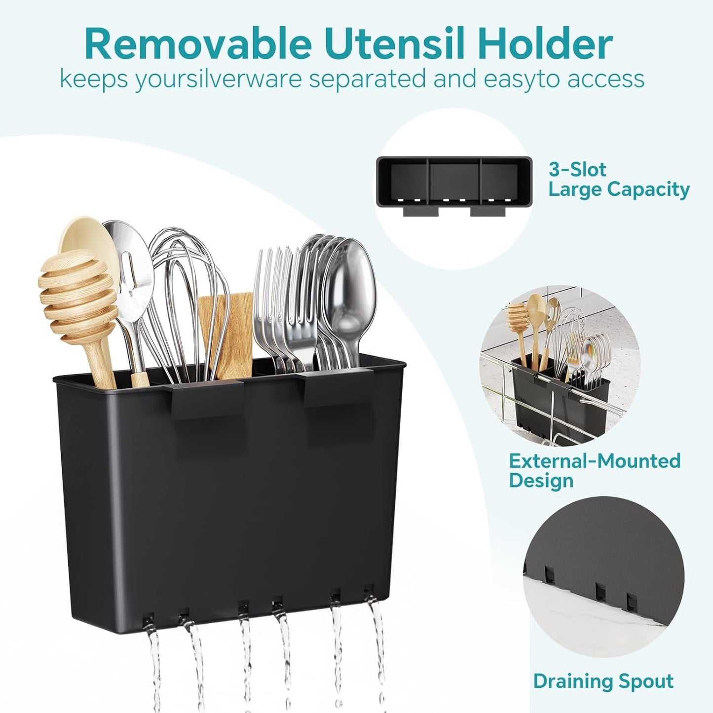 Expandable Dish Drying Rack in Sink, Adjustable Dish Drainers for Small Kitchen