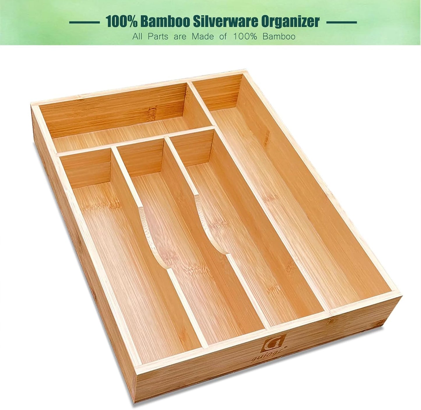 Bamboo Silverware Drawer Organizer, Silverware Organizer