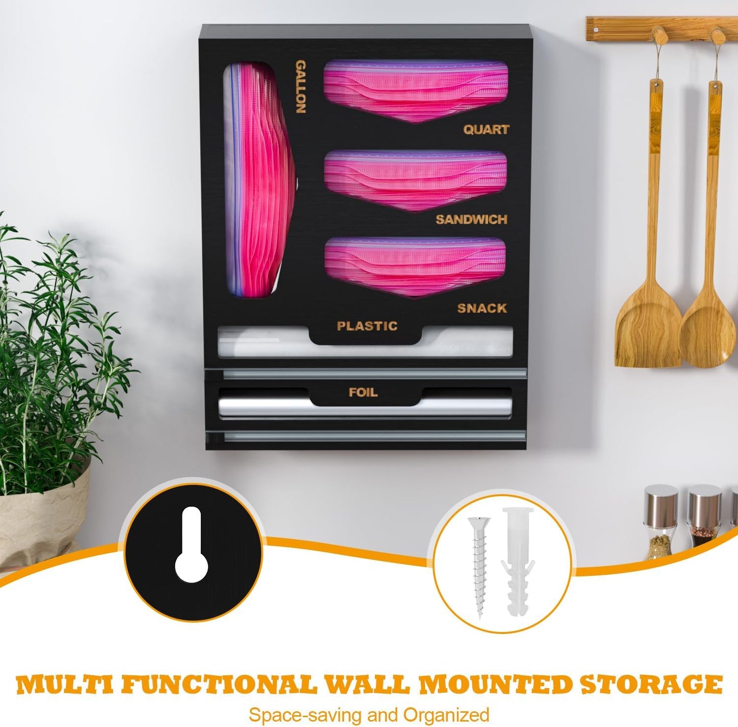 Bamboo Bag Organizer with Magnetic Closure