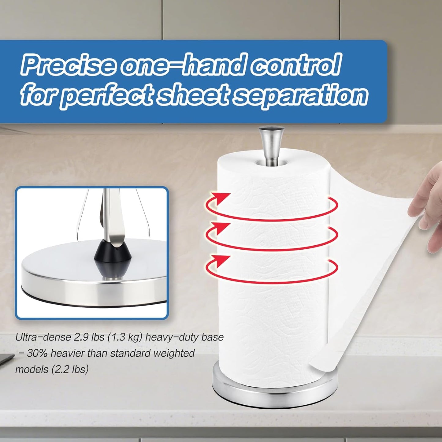 Paper Towel Holder Countertop with Suction Cups