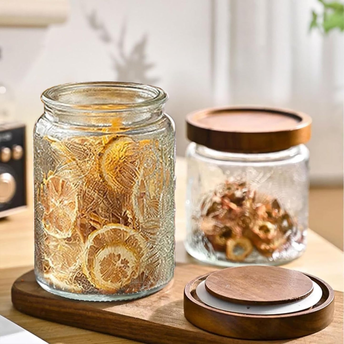 24 OZ Airtight Glass Storage Jar with Bamboo Lid