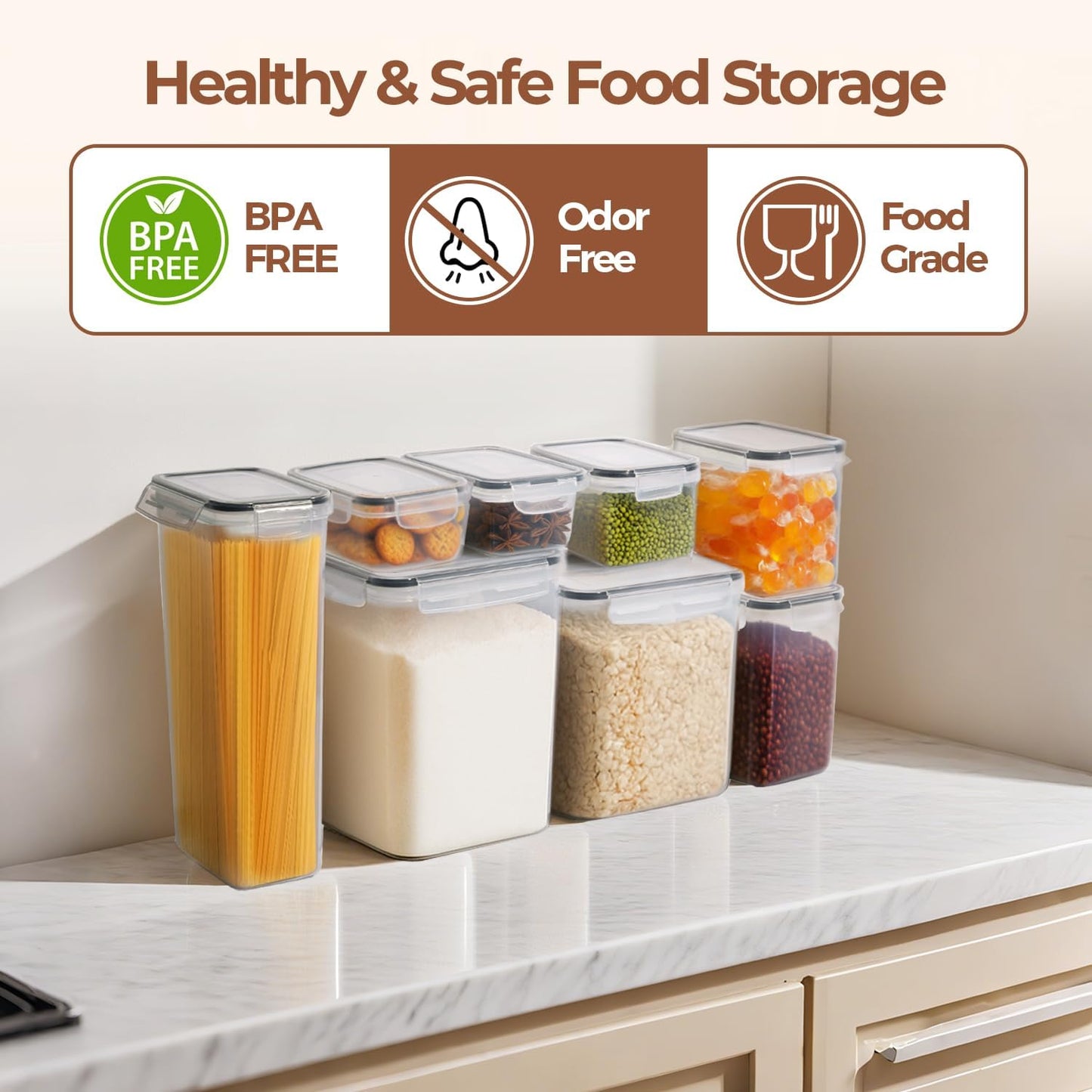 Airtight Food Storage Containers with Lids, 11 Pcs Canisters Sets for the Kitchen